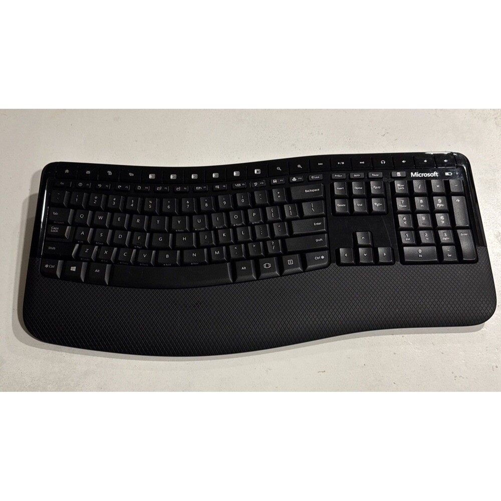 Microsoft Wireless Comfort Keyboard 5050 Wireless Ergonomic Black NO DONGLE